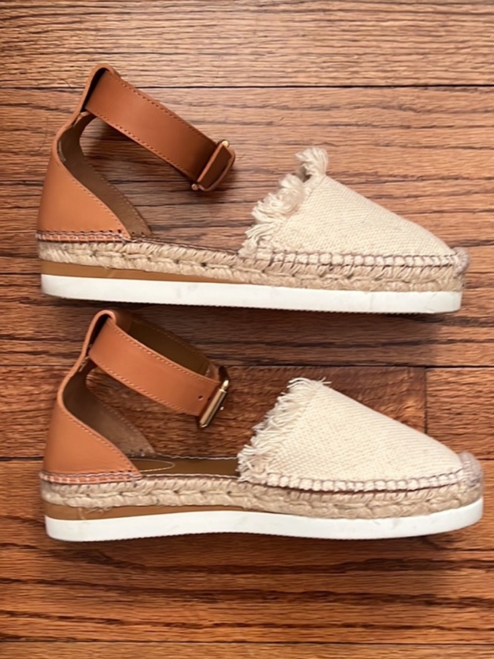 See By Chloé Cream and Tan Espadrille Sandal - Picture 3 of 5